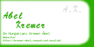 abel kremer business card
